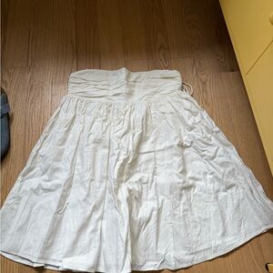 Reformation White A-Line Skirt
